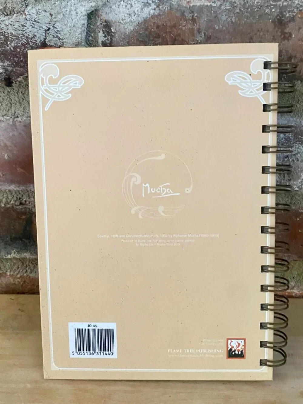 Notebook: cover artwork by  Alphonse Mucha, embellished with gold glitter, new!